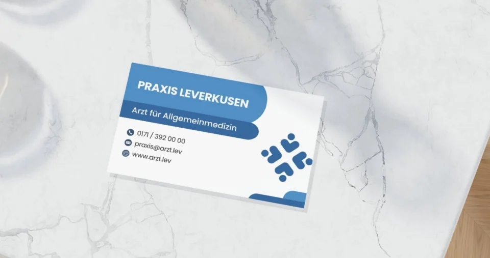 Visitenkarte einer Arztpraxis