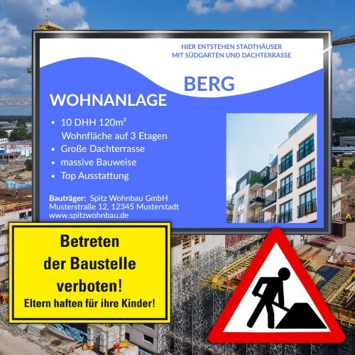 Schild zur Kennzeichnung von Bauvorhaben