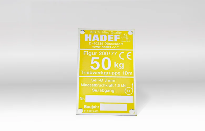 Geätztes Schild